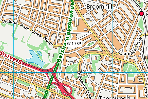 G11 7BP map - OS VectorMap District (Ordnance Survey)