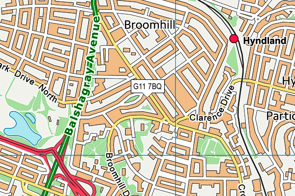 G11 7BQ map - OS VectorMap District (Ordnance Survey)