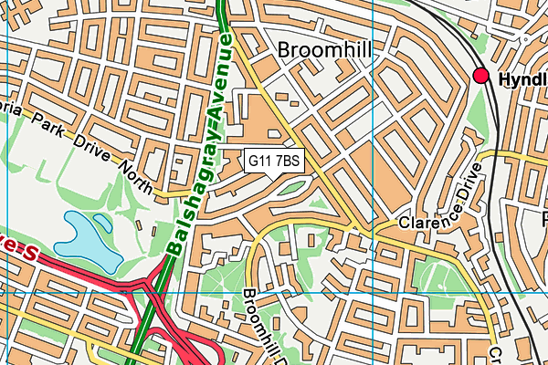 G11 7BS map - OS VectorMap District (Ordnance Survey)