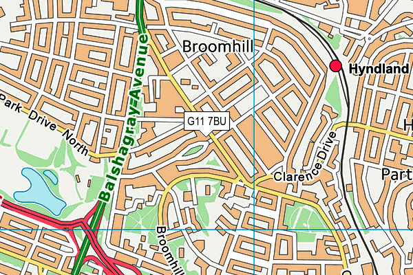 G11 7BU map - OS VectorMap District (Ordnance Survey)