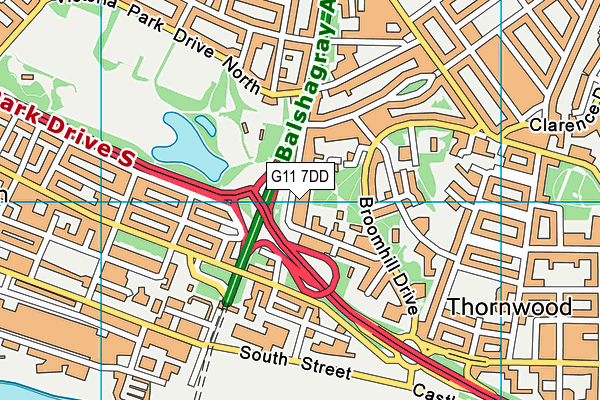 G11 7DD map - OS VectorMap District (Ordnance Survey)