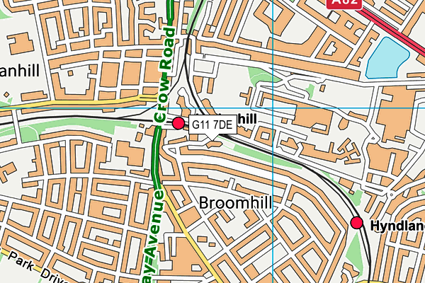 G11 7DE map - OS VectorMap District (Ordnance Survey)