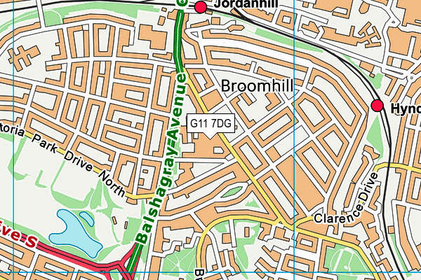 G11 7DG map - OS VectorMap District (Ordnance Survey)