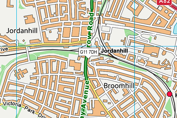 G11 7DH map - OS VectorMap District (Ordnance Survey)