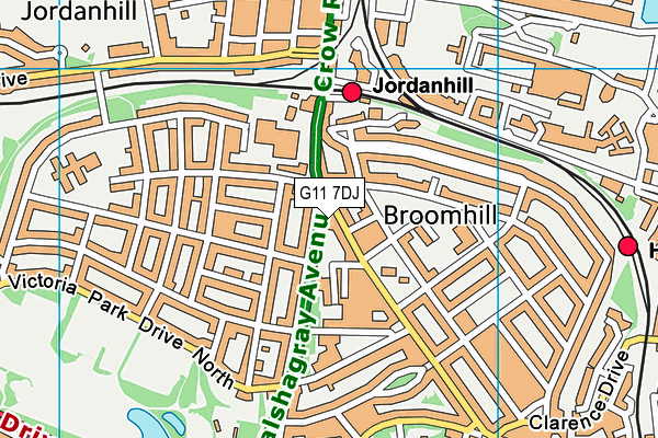 G11 7DJ map - OS VectorMap District (Ordnance Survey)