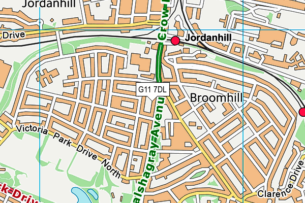 G11 7DL map - OS VectorMap District (Ordnance Survey)