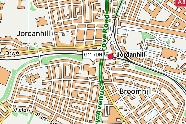 G11 7DN map - OS VectorMap District (Ordnance Survey)