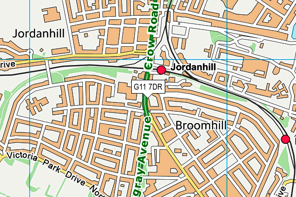 G11 7DR map - OS VectorMap District (Ordnance Survey)