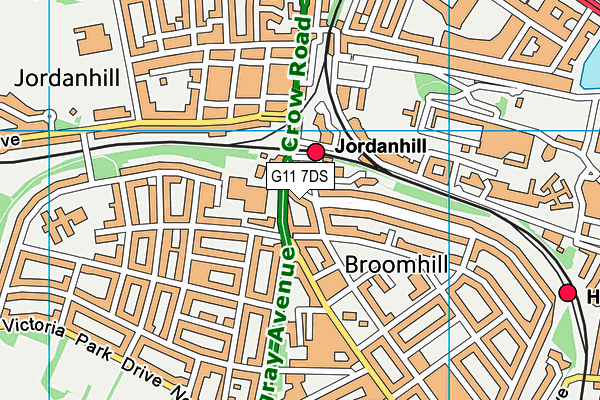 G11 7DS map - OS VectorMap District (Ordnance Survey)