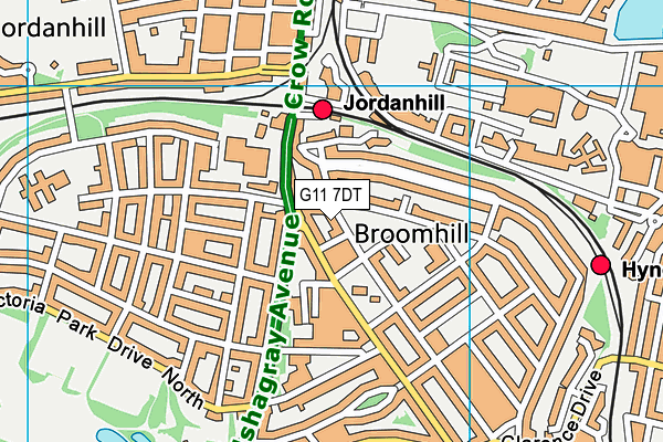 G11 7DT map - OS VectorMap District (Ordnance Survey)