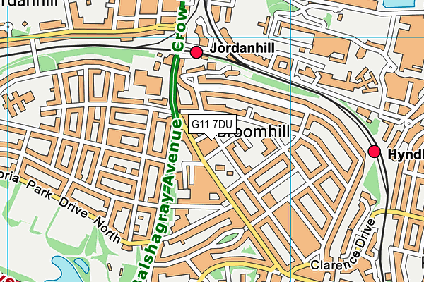 G11 7DU map - OS VectorMap District (Ordnance Survey)