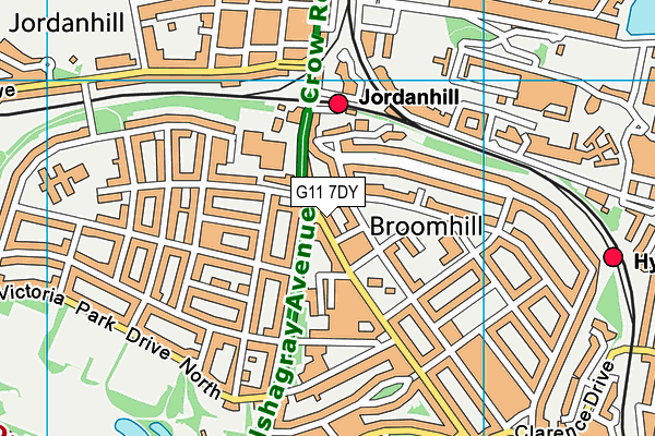 G11 7DY map - OS VectorMap District (Ordnance Survey)