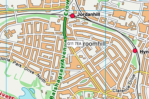 G11 7EA map - OS VectorMap District (Ordnance Survey)