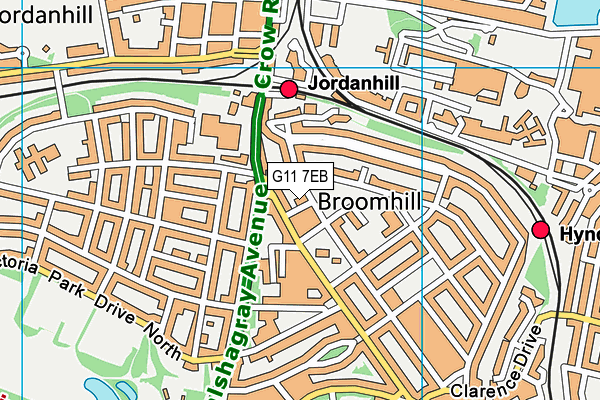 G11 7EB map - OS VectorMap District (Ordnance Survey)