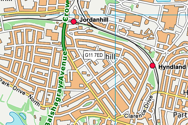 G11 7ED map - OS VectorMap District (Ordnance Survey)