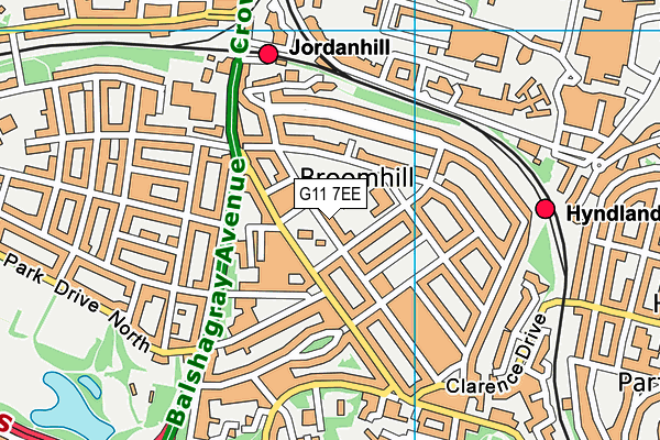 G11 7EE map - OS VectorMap District (Ordnance Survey)