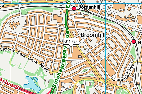 G11 7EF map - OS VectorMap District (Ordnance Survey)