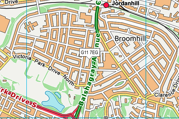 G11 7EG map - OS VectorMap District (Ordnance Survey)