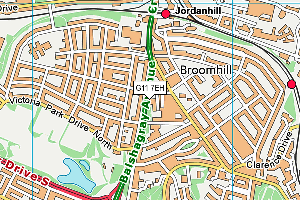 G11 7EH map - OS VectorMap District (Ordnance Survey)