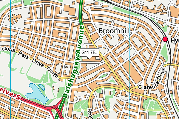 G11 7EJ map - OS VectorMap District (Ordnance Survey)