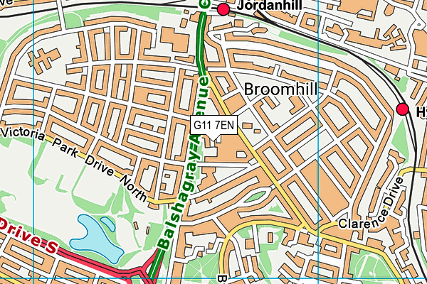 G11 7EN map - OS VectorMap District (Ordnance Survey)