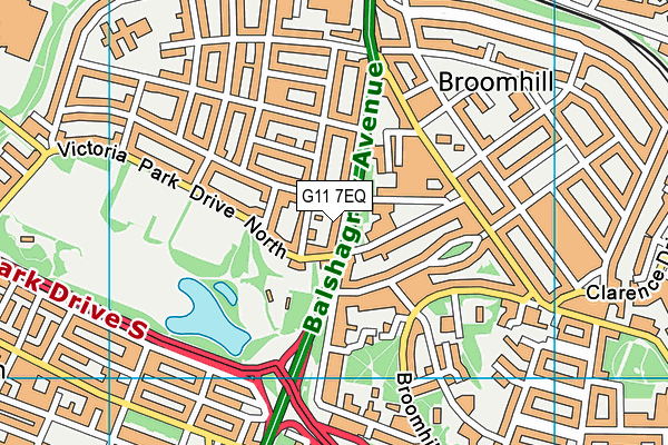 G11 7EQ map - OS VectorMap District (Ordnance Survey)