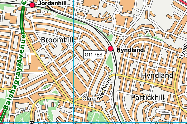 G11 7ES map - OS VectorMap District (Ordnance Survey)