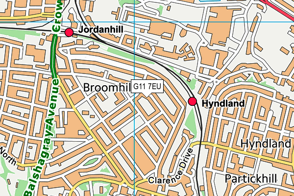 G11 7EU map - OS VectorMap District (Ordnance Survey)