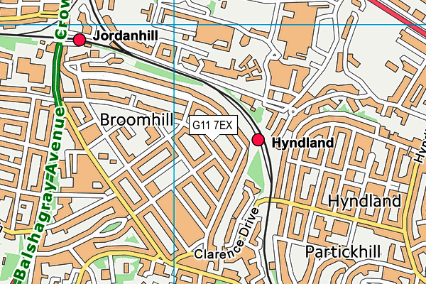 G11 7EX map - OS VectorMap District (Ordnance Survey)