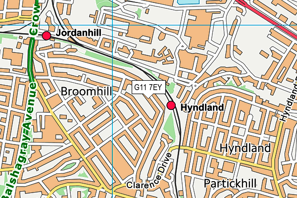 G11 7EY map - OS VectorMap District (Ordnance Survey)