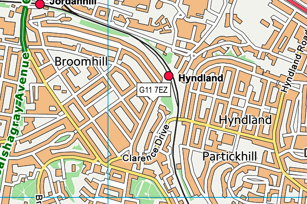 G11 7EZ map - OS VectorMap District (Ordnance Survey)