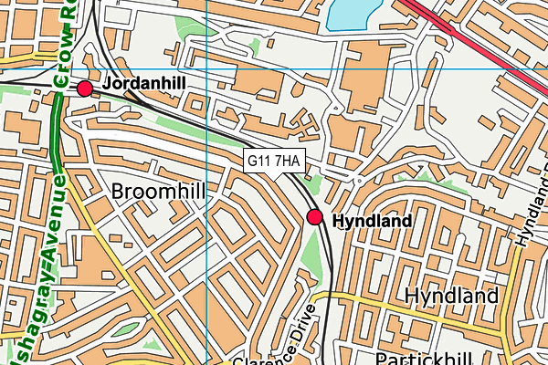 G11 7HA map - OS VectorMap District (Ordnance Survey)