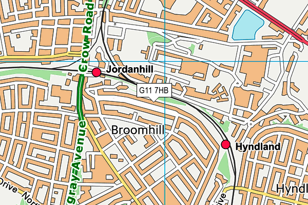 G11 7HB map - OS VectorMap District (Ordnance Survey)