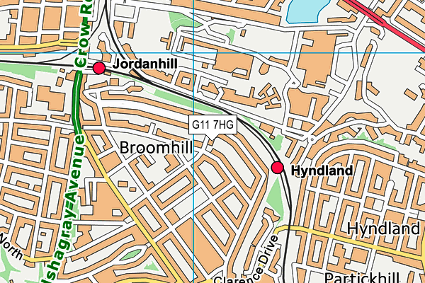 G11 7HG map - OS VectorMap District (Ordnance Survey)