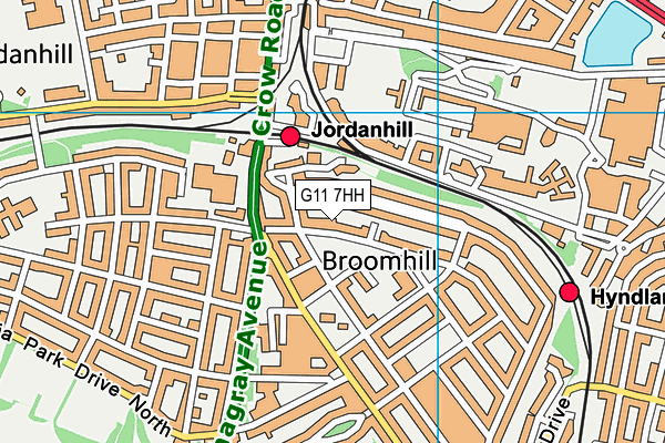 G11 7HH map - OS VectorMap District (Ordnance Survey)