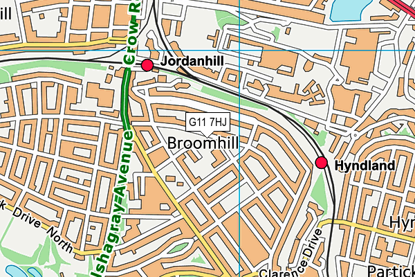 G11 7HJ map - OS VectorMap District (Ordnance Survey)