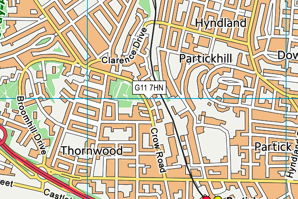 G11 7HN map - OS VectorMap District (Ordnance Survey)