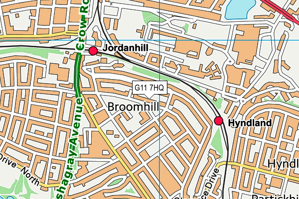 G11 7HQ map - OS VectorMap District (Ordnance Survey)