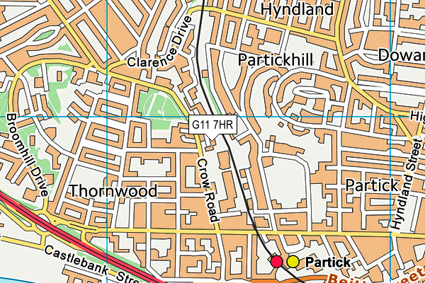 G11 7HR map - OS VectorMap District (Ordnance Survey)