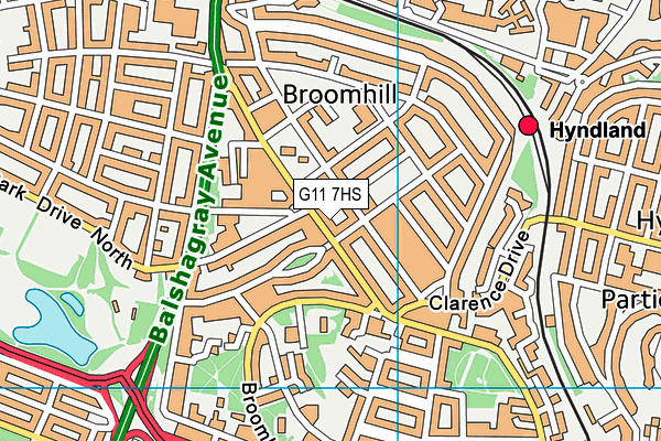 G11 7HS map - OS VectorMap District (Ordnance Survey)