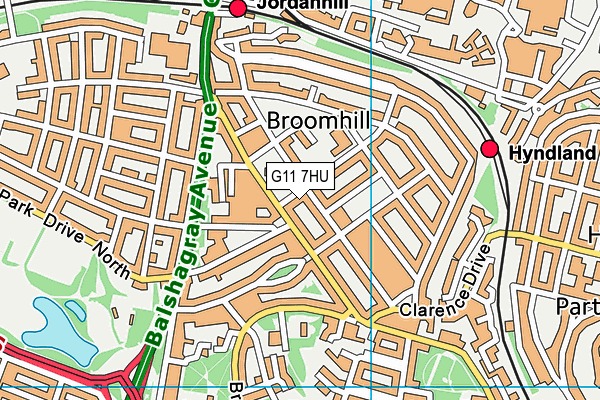 G11 7HU map - OS VectorMap District (Ordnance Survey)