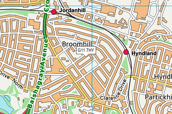 G11 7HY map - OS VectorMap District (Ordnance Survey)