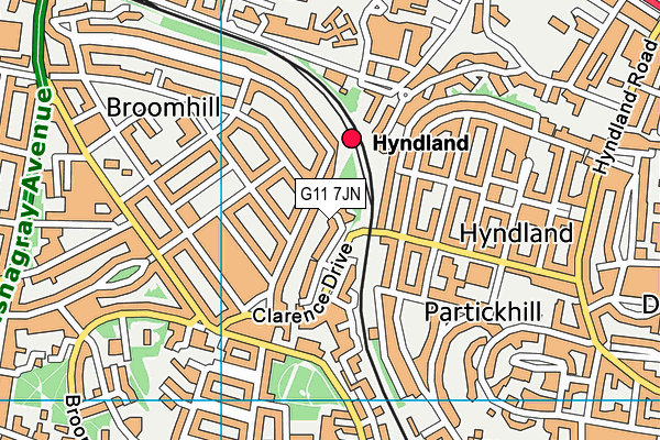 G11 7JN map - OS VectorMap District (Ordnance Survey)