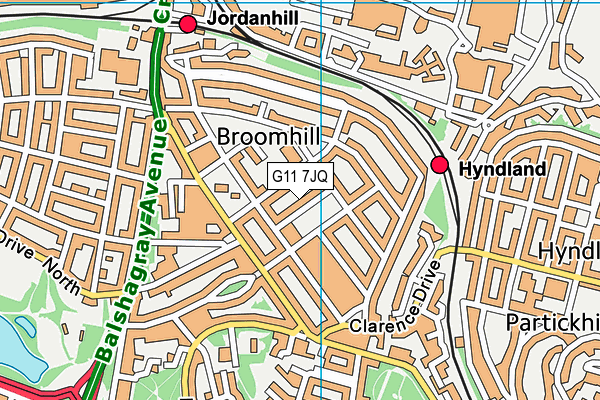 G11 7JQ map - OS VectorMap District (Ordnance Survey)