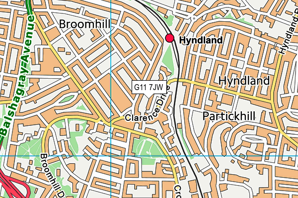 G11 7JW map - OS VectorMap District (Ordnance Survey)