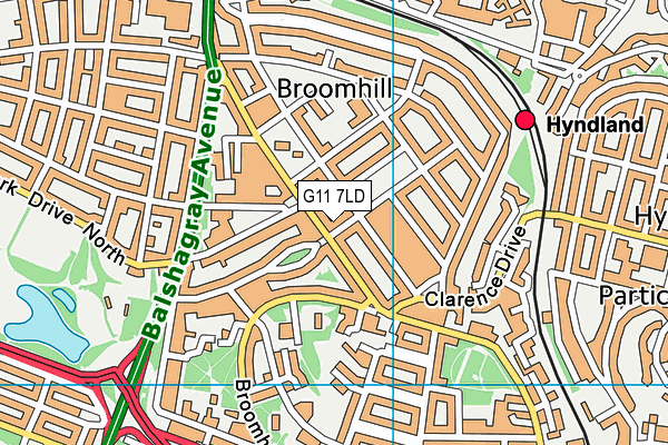 G11 7LD map - OS VectorMap District (Ordnance Survey)