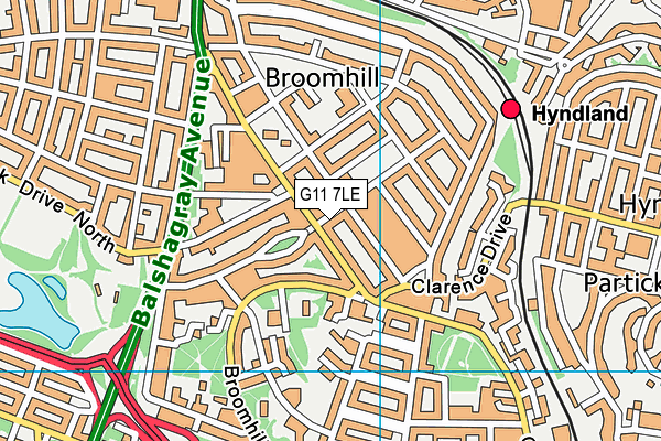 G11 7LE map - OS VectorMap District (Ordnance Survey)