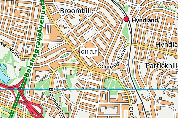 G11 7LF map - OS VectorMap District (Ordnance Survey)