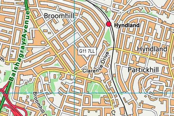 G11 7LL map - OS VectorMap District (Ordnance Survey)