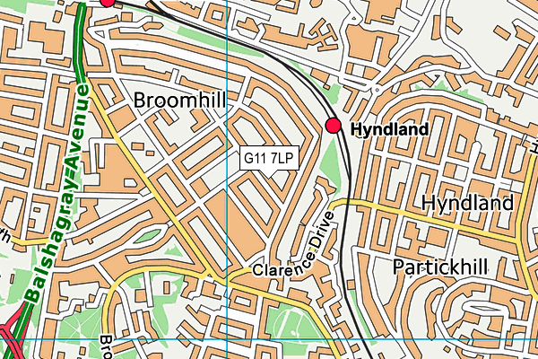 G11 7LP map - OS VectorMap District (Ordnance Survey)